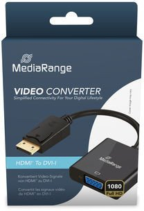 Adapter video MediaRange MRCS228, HDMI në DVI I, 20cm, i zi