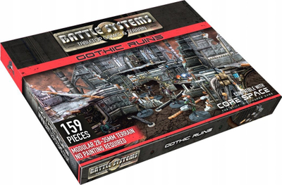 Set terreni sci-fi Battle Systems, modular 3D 28–35 mm, karton me printim me ngjyra, multi