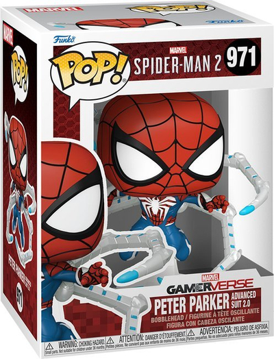 Figurinë Funko Pop Spider-Man 2 Peter Parker Advanced Suit, vinil, 10cm, shumëngjyrëshe