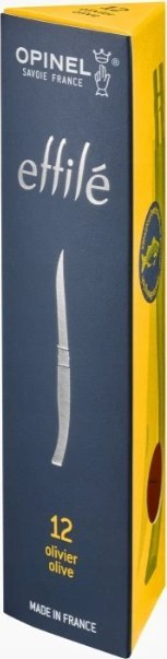 Склопив нож Opinel N012 Effile, сечило 5\" инокс, рачка од маслиново дрво