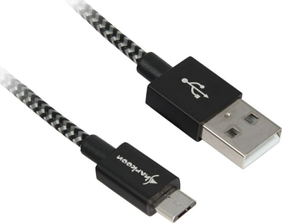 Kabllo Sharkoon USB-A - microUSB USB (4044951027002), 1 m, e zezë