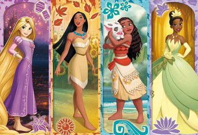Puzzle dyshemeje Lisciani Maxifloor Disney Princess, 2x60 copë, për ngjyrosje