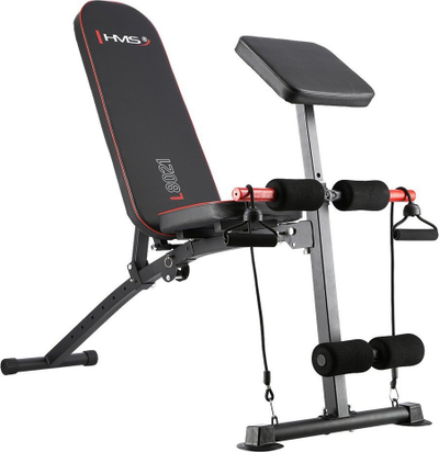 Stol multifunksional fitnes HMS L8021, kapasitet 150kg, i kuq e zi