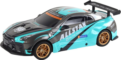 Makina me telekomandë Leantoys R/C Sports Car, shkallë 1:10, turkeze me të zezë