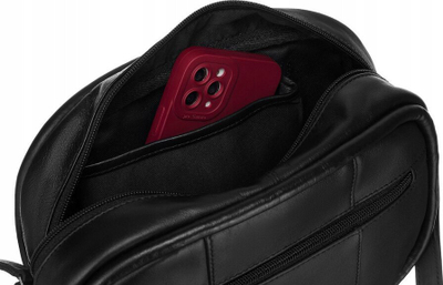 Çantë crossbody për gra Rovicky R-307-22-NS, lëkurë natyrale, madhësi e vogël, e zezë