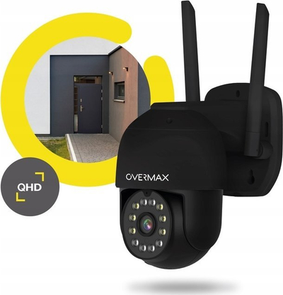 Kamerë sigurie jashtë Overmax, IP WiFi, 5MP me 4x Zoom, e zezë
