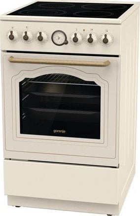 Електричен шпорет Gorenje GECS5B70CLI, рерна 70L, керамички плотни, слонова коска