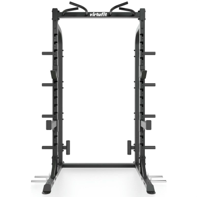 Half rack force VirtuFit HR100, stacion për squat dhe bench, me shufër për pull up, i zi