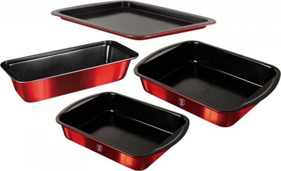 Set tepsish furre Berlinger Haus BH 7620, 4 copë, me veshje që s’ngjit, burgundy