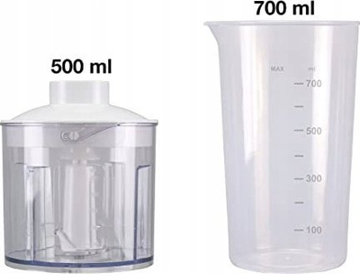 Set blender dore Beper P102FRU200, 4 në 1, 500 ml, i bardhë