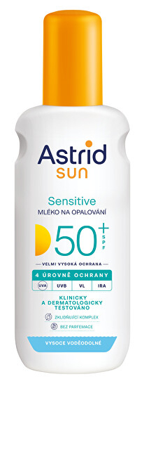 Qumësht kundër dielli Astrid	Sensitiv SPF 50+ Sun, 150 ml