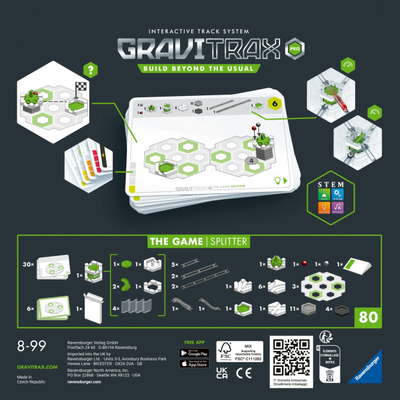 Lojë ndërtimi Ravensburger GraviTrax PRO the Game Splitter, 30 sfida, STEM, shumëngjyrëshe