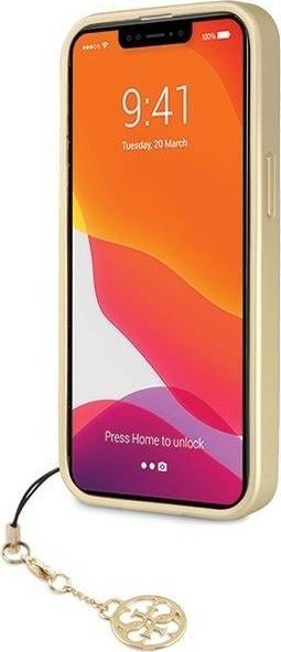 Mbulesë telefoni Guess 4G Charms GUHCP14LGF4GGR për iPhone 14 Pro, hardcase, gri