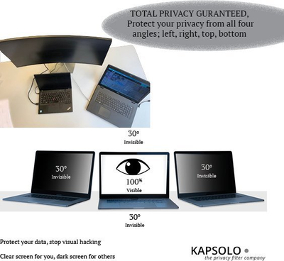 Filter privatësie për monitor Kapsolo 4-Way Plug In, 22\", i zi