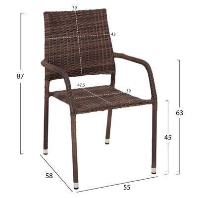 Set ngrënieje për ambient të jashtëm Morner 5-pjesësh (HM21028), kaftë