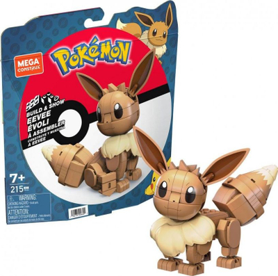 Lodra ndërtimi Mega Construx Pokémon Eevee, 200+ pjesë, 10 cm, multingjyrëshe