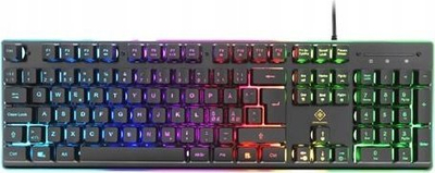 Set gaming Deltaco Gaming 4 në 1, RGB, me tastierë, maus, mousepad edhe kufje, i zi