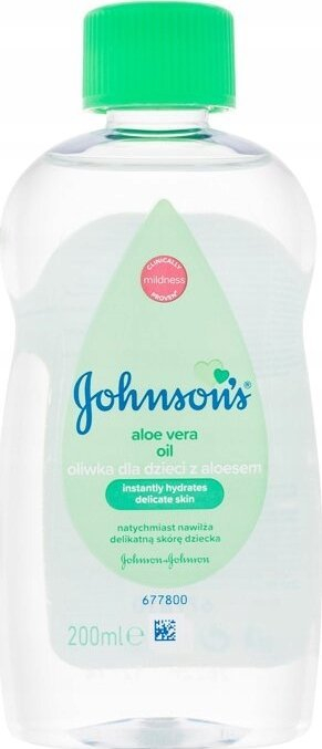 Vaj trupi Johnson's Care Oil me Aloe Vera, 200 ml, për beb
