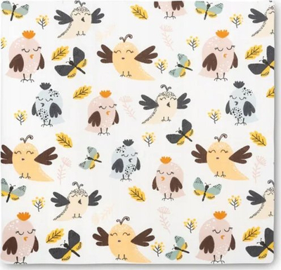 Jastëk ngritës për karrige kalamajsh CHILD CHAIR SEAT BIRDS, 8 cm, pambuk, shumëngjyrësh