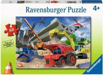 Puzzle Ravensburger Construction Trucks, 60 copë, për kalamaj 4+