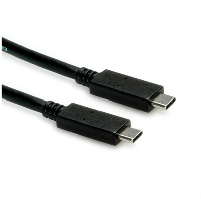 Kabllo USB Roline USB 3.2 Gen 2, USB C në USB C, 1m, 100W, e zezë