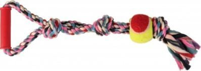 Lodër litar për qen Trixie Rope Cotton With Ball, 50cm, me top tenisi