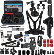 Set aksesorësh Puluz 43 në 1, për DJI Osmo Pocket dhe kamera aksioni, me kuti transporti, i zi