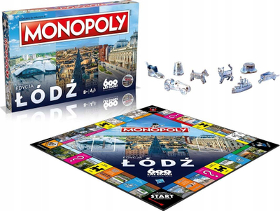 Lojë tavoline Monopoly Łódź, version lokal, familjare