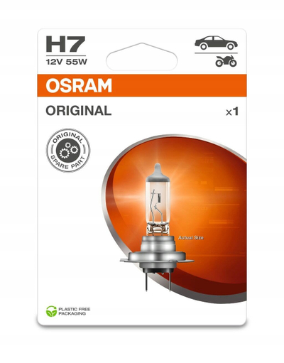 Llampë makine OSRAM ORIGINAL H7 64210, 12V, 55W, transparente