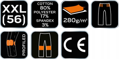 Pantallona pune Topex OUTDOOR jogger, madhësia XXL, ngjyrë jeshile