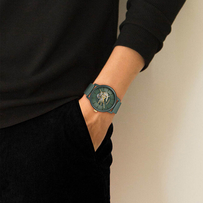 Orë dore për meshkuj Lacoste 12.12 Automatic 2011384, e gjelbër