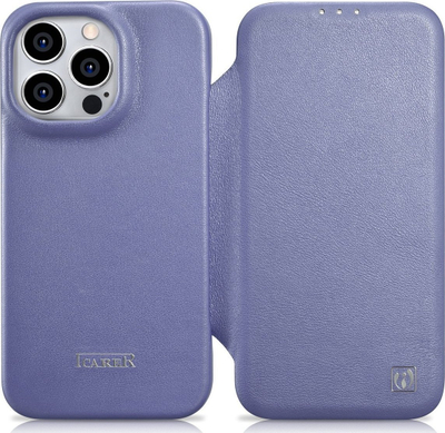 Këllëf lëkure iCarer CE Premium Leather Folio, për iPhone 14 Pro, me MagSafe, lejla e çelët