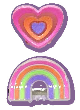 Kapëse flokësh Clipstar Glow Happy Heart, set 2 copë, shumëngjyrëshe