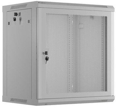 Kabinet rack Lanberg 19", 12U, 600x450mm, derë me vrima, gri