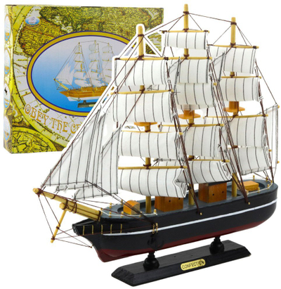 Model dekor anije me vela Collectible Model, 39x36cm, dru tekstil, e zezë