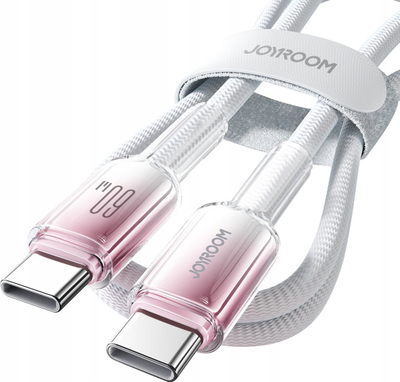 Кабел USB C во USB C Joyroom S A42 Crystal Clear, 60W, 1.2m, бел