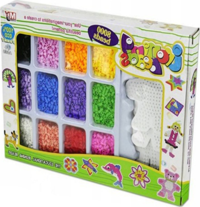 Set loje me rruaza Trifox Ironing Beads, 8000 copë, 12 ngjyra, shumëngjyrësh
