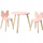 Set tavoline me karrige për fëmijë Home Styling Collection, MDF dru pishe, 3 pjesë, rozë
