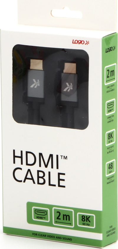 Kabllo video HDMI 2.1 Ultra High Speed, 2m, 8K 60Hz, 48Gb/s, gri