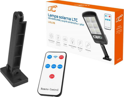 Llambë muri diellore LTC LXLL1, sensor lëvizjeje, sensor errësire, e zezë