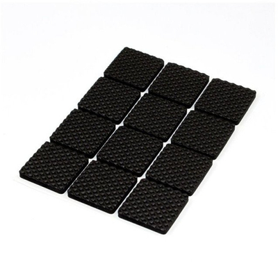 Pads mbrojtëse mobiljeje Haushalt Foam, 12 copë, 28x28mm, të zeza