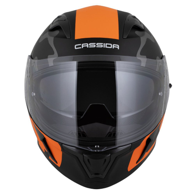Helmetë integrale Cassida Orbit Multivers, ECE 22.06, me diell, e zezë matte portokalli gri e bardhë, XL