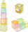 Set gotsash që futen brenda njëra-tjetrës për kalamaj Infantino B Kids, 5 kupa, me top, shumëngjyrëshe