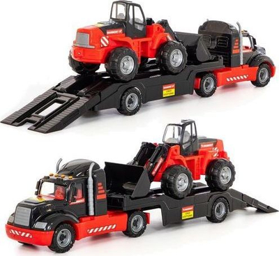 Set lodër kamion tërheqës Wader Mammoet + traktor me ngarkues, i kuq