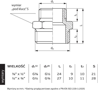 Reduktues Perfexim (07-515-1015-000), GZ 3/8 x 1/2 "