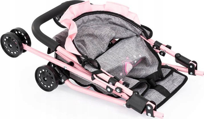 Karruçë lodrash Bayer Buggy, palosëse, me çantë dhe tendë dielli, rozë gri