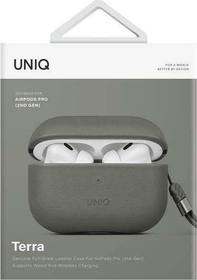 Kuti mbrojtëse Uniq Terra për Apple AirPods Pro 2, lëkurë natyrale, jeshile