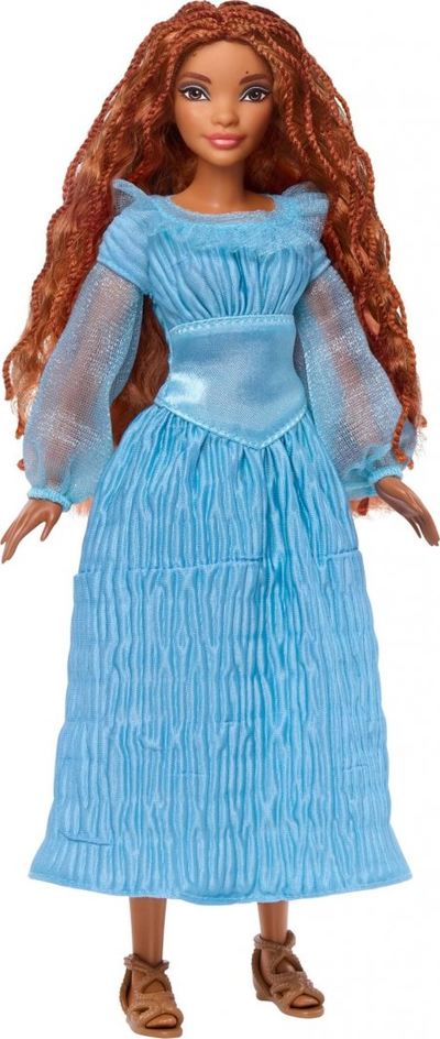Kukull Mattel Disney The Little Mermaid Ariel, 29 cm, mekanizëm transformues, fustan blu