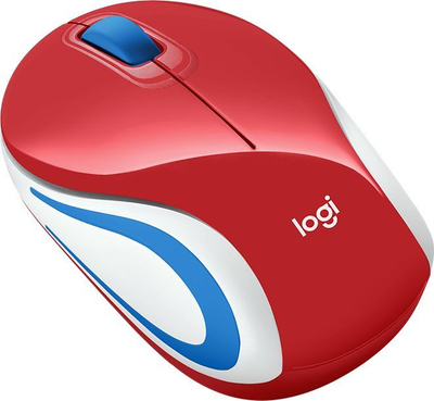 Maus Logitech M187, wireless, USB, i kuq