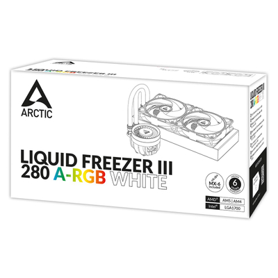 Ладилник со вода за процесор Arctic Liquid Freezer III 280 A RGB, 280 mm, A RGB, бел
